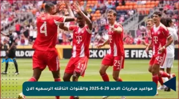 مواعيد مباريات الأحد 29-6-2025 والقنوات الناقلة الرسمية الآن